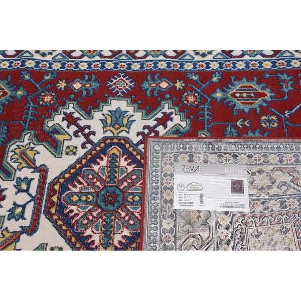 MSRUGS KLM Traditional Oriental Medallion Persian Style Blue Red Area Rug