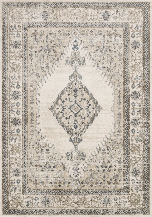 Loloi II Teagan TEA-02 Oatmeal Ivory Rug - 5 ft 3 in x 7 ft 6 in