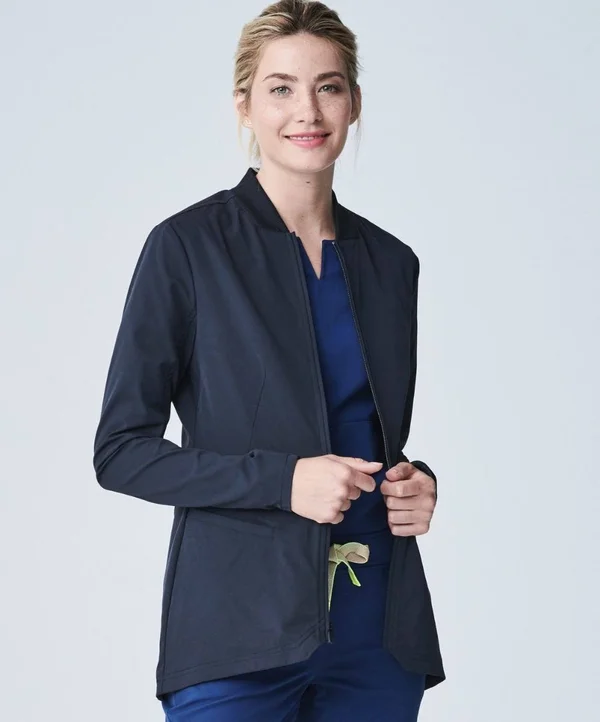 Kinetic Women's Scrub Jacket-Black-XXS