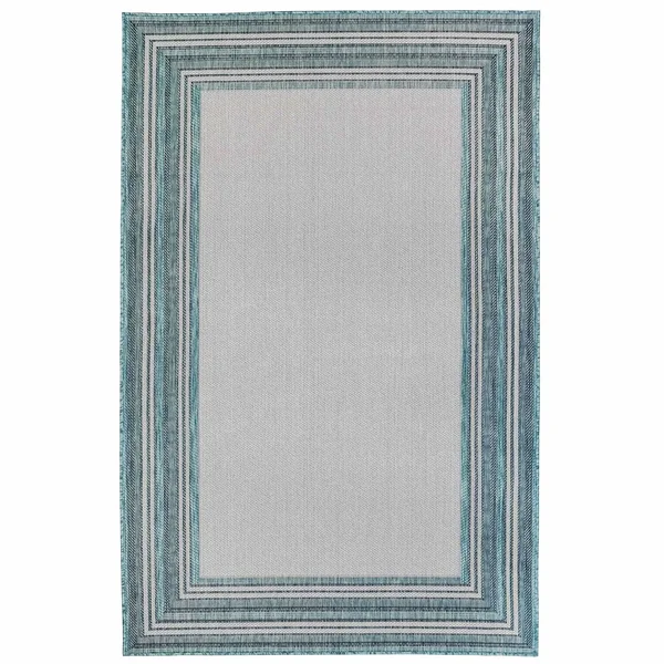 Liora Manne Carmel Multi Border Indoor/Outdoor Rug Green 7&10x22x9&10x22