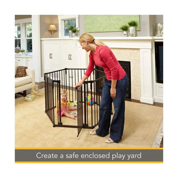 North States 3-in-1 Arched Decor Extra Wide Gate, Matte Bronze, 144x22