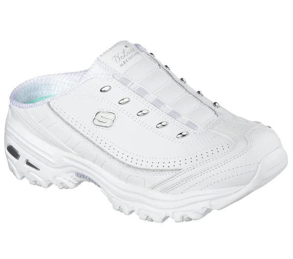 Skechers Women's D&Lites - Bright Sky Sneakers - White - 8