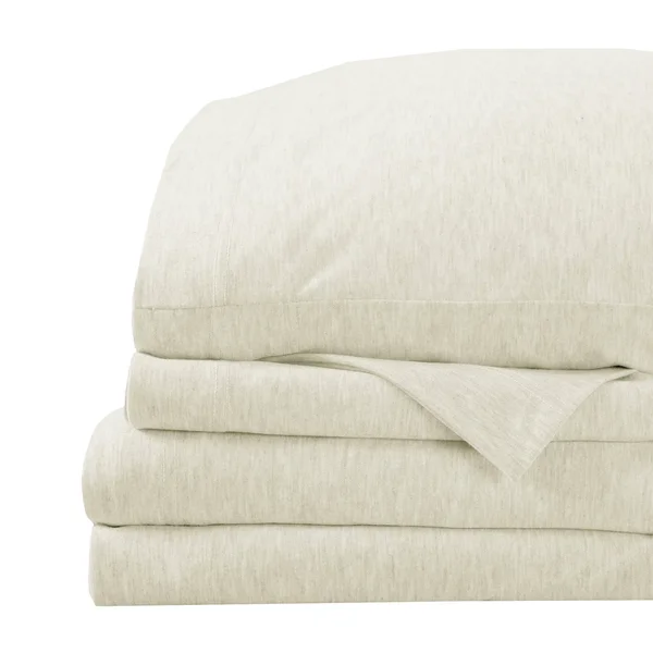 Great Bay Home Tech Knit Jersey Sheet Set Twin Ivory