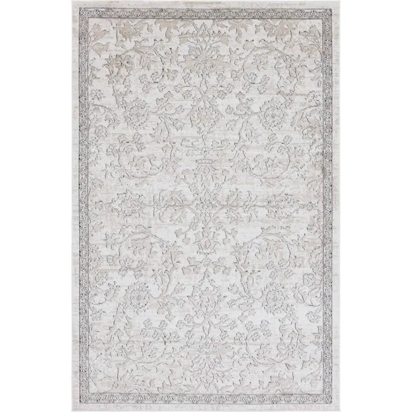 Porch & den Rask Scrolling Floral Area Rug - 6& x 9& - Beige