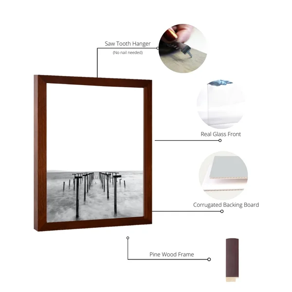 45x11 Picture Frames Brown Wood 45x11 Frame 45 x 11 Wooden Frames Brown