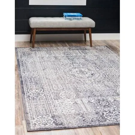 Bungalow Rose Gomez Gray Area Rug, Size: Rectangle 3&3 inch x 5&3 inch