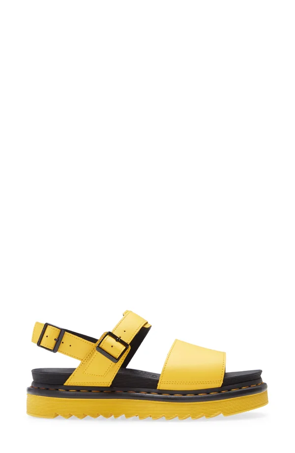 Dr. Martens - Voss Women's Leather Strap Sandals in DMS Yellow, Size 5
