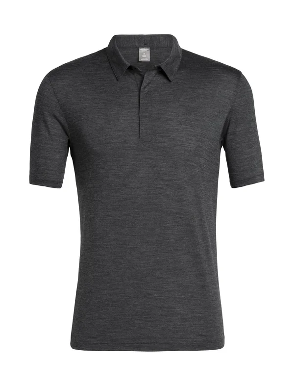 Icebreaker Men's Solace SS Polo Black Heather M