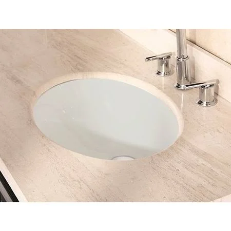 American Imaginations AI-26850 19.5 in. CUPC Oval Undermount Sink Set in Biscuit - Chrome Hardware