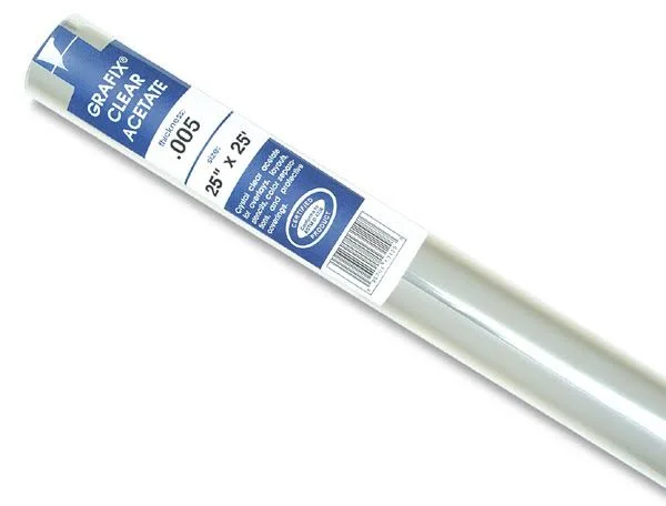 Grafix Grafix Clear Acetate - 50&& x 100 ft x .003&&, Roll - Polyester Film, Mylar, Acetate