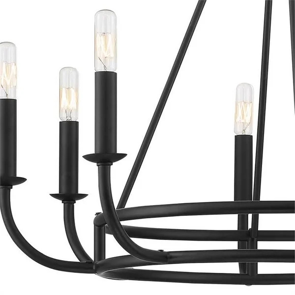 Crystorama BAI-A2108-MK Bailey 8 Light Matte Black Chandelier