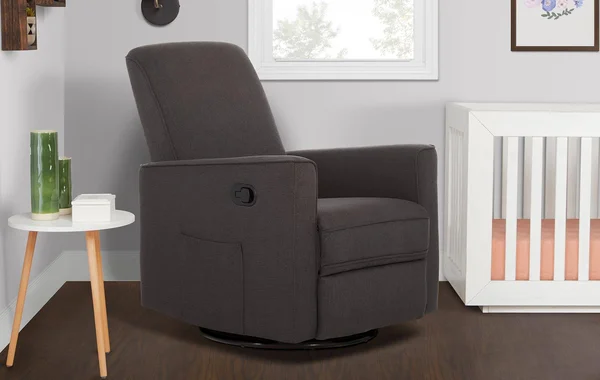 Evolur Raleigh Basic Glider, Recliner, Rocker Charcoal