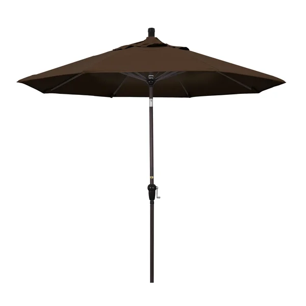 California Umbrella 9 ft. Aluminum Market Auto Tilt Bronze Patio Umbrella in Mocha Pacifica