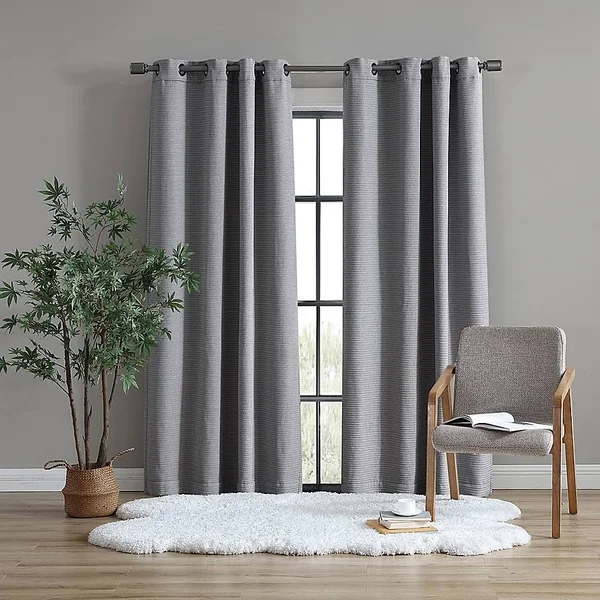 Ugg Devon 108x22 Grommet Room Darkening Window Curtain Panel in Charcoal (Single)