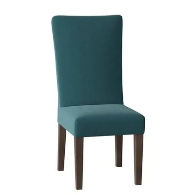 Kristen Upholstered Parsons Chair Uniquely Furnished Body Fabric: Tess Surf, Leg Color: Antique White
