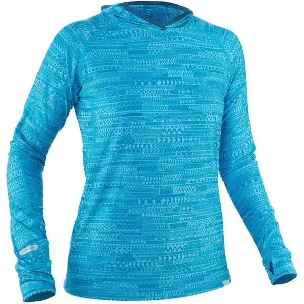 NRS, Women's H2Core Silkweight Hoodie - Cyan, S