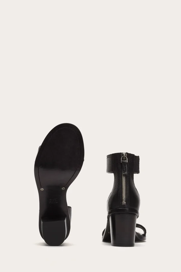 Frye Brielle Back Zip Sandal - Women's Black, 6.5