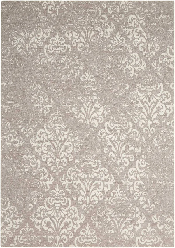 Nourison Damask DAS03 Area Rug - Ivory/Grey, 8& x 10&