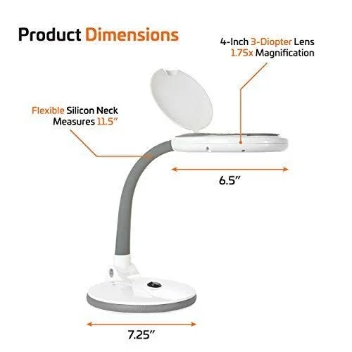 Newhouse Lighting LED Magnifying Table Top Lamp - 3X Magnifier, Lighted Magnify