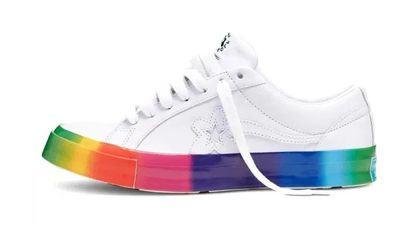 Converse One Star x Golf Le Fleur Rainbow Sole Sneakers/Shoes 166409C (US Size 4.5)