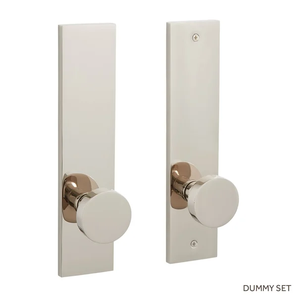 Moceri Solid Brass Dummy Entrance Door Plate - Knob - No Backset - Polished Nickel - Signature Hardware 455657