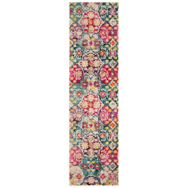 Safavieh Monaco MNC248R 5&1x22 x 7&7x22 Grey - Fuchsia Area Rug