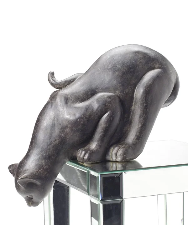 Abbott Collection Cat Peering Over Edge Figurine