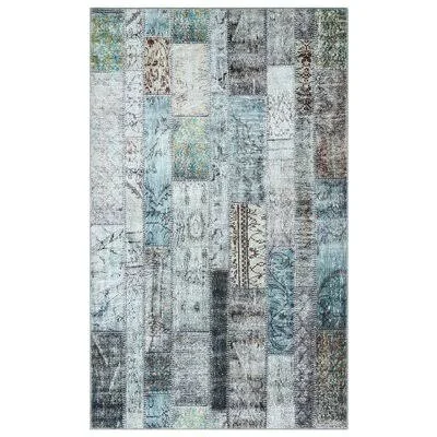 Demson Aqua/Black Indoor - Outdoor Area Rug Bungalow Rose Rug Size: Rectangle 4& x 5&11x22