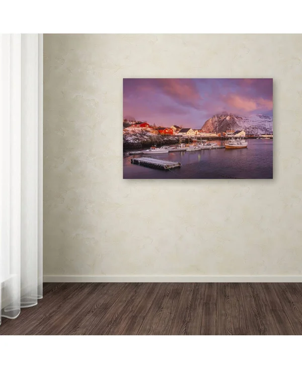 Trademark Fine Art Hamn?y Harbor Light Canvas Art by Michael Blanchette Photography, Size: 12 x 19