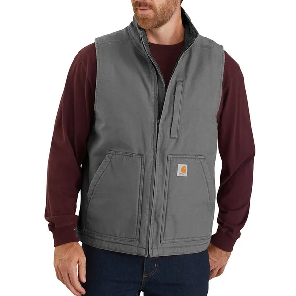 Carhartt Men's Sherpa Lined Mock Neck Vest, Gravel, XL