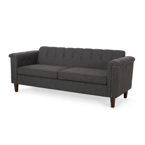 Shahmeer Contemporary Channel Stitch Fabric 3 Seater Sofa - Beige