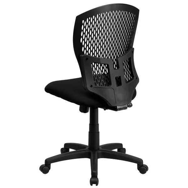 Lancaster Home Mid-Back Designer Back Swivel Adjustable Height Task Office Chair w/ Fabric SEAT - Size: Black