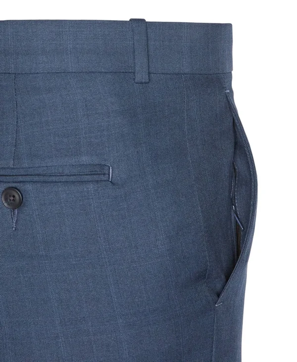 Perry Ellis Men's Modern Fit Heather Plaid Portfolio Dress Pants in Mood Indigo/Blue, Size 34 x 30, 100% Polyester