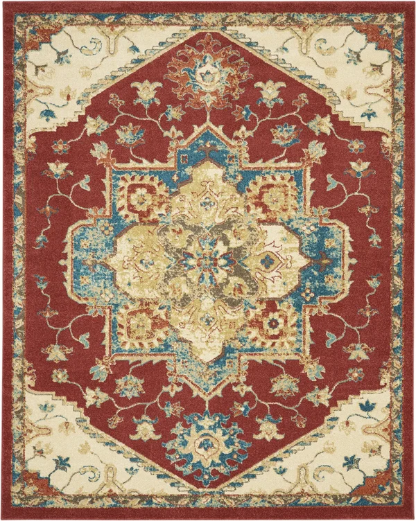 Nourison Traditional Vintage TRV01 Red Area Rug - 8&x 11&