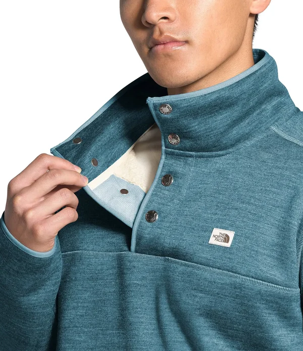 The North Face Sherpa Patrol 1/4-Snap Pullover - Men's Mallard Blue White Heather - S