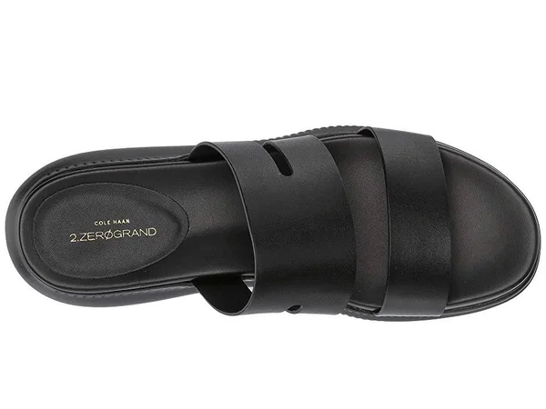 Cole Haan 2.Zerogrand Slotted Slide Sandal Black Leather/Black - Women's, Size: 7
