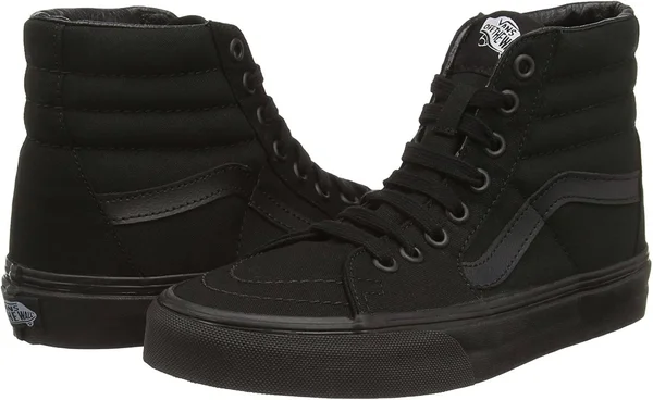 Vans Sk8-Hi Top Sneaker - Adult Unisex, Size: 4.5 M, Black Canvas/Black