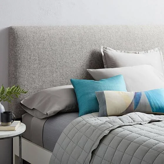 Andes Headboard, Queen, Yarn Dyed Linen Weave, Stone White - Headboards - Bedroom Furniture - Bedroom Decor