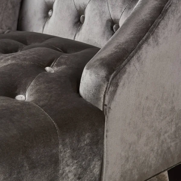 Talisa Winged High-Back Tufted New Velvet Club Chair (Navy Blue)