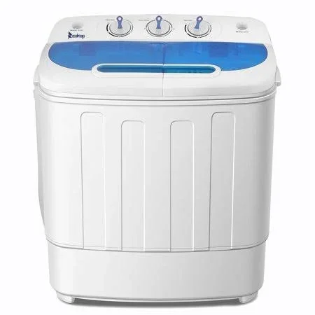 Topcobe Portable Compact Mini Twin Tub Washing Machine W/Wash and Spin Cycle, 13lbs Semi-Automatic Washing Machine for Colthing