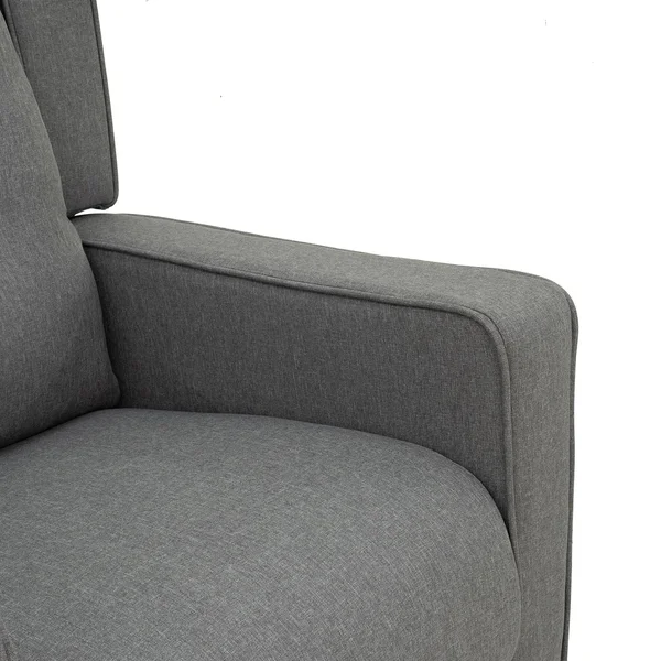 HOMCOM Linen Fabric Swivel Gliding Recliner Sofa Chair - Grey