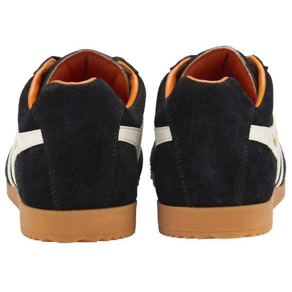 Gola Harrier Black Off White Orange Mens Suede Trainers, 8 UK