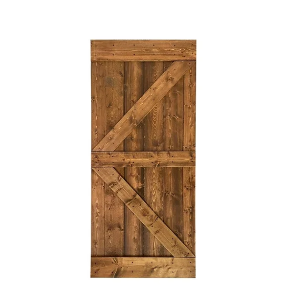 CALHOME K Series 36 in. x 84 in. Pre Assembled Ocean Blue Stained Solid Pine Wood Interior Sliding Barn Door Slab, DOOR-ASM-K36