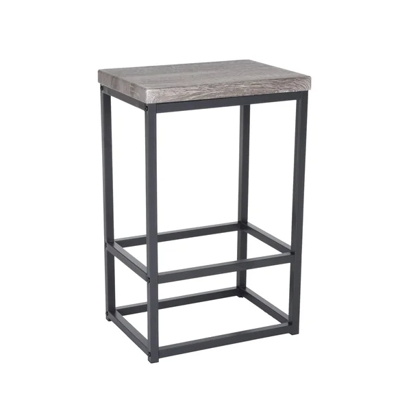 Zenvida 24x22 Counter Height Bar Stools Set of 2 Backless Industrial Modern Kitchen Island Chairs - Rustic Grey