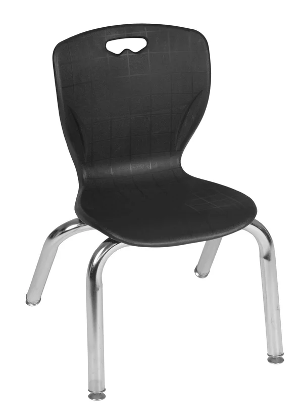 Regency Kee 48x22 Square Height Adjustable Mobile Classroom Table - Maple & 4 4 Andy 12-in Stack Chairs- Navy Blue
