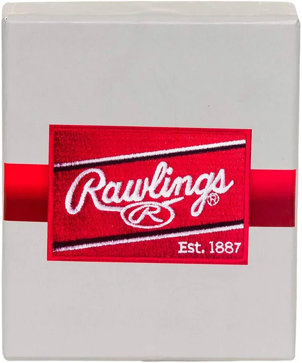 Rawlings Mens Tanned-Leather Baseball Stitch Embroidered Wallet - Dark Brown - 3.9" x 3.6 x 1"