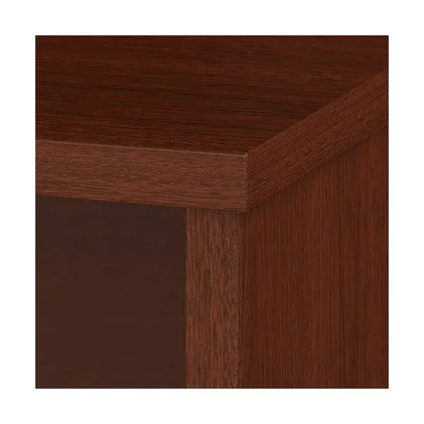 Bush Furniture Commerce 60W L Shaped Desk with Mobile File Cabinet and Bookcase in Autumn Cherry