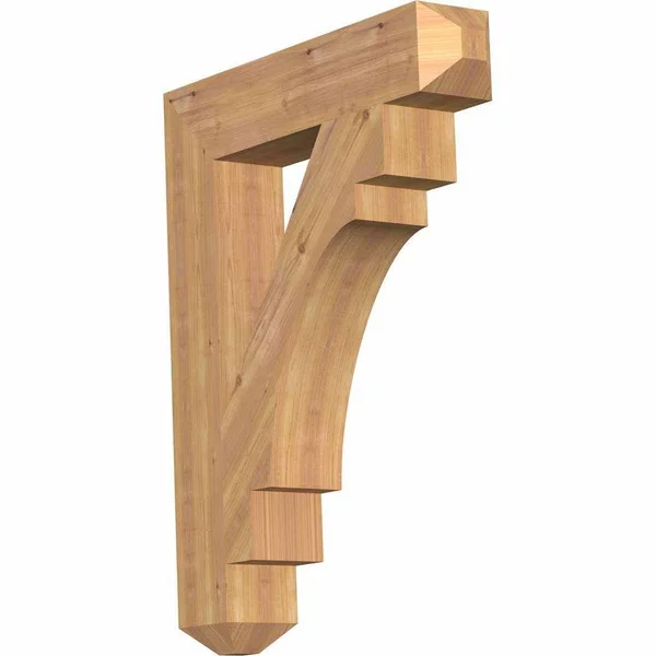 Ekena Millwork BKT06X30X38MRC04SWR 5 1/2x22W x 30x22D x 38x22H Merced Craftsman Smooth BRACKET, Western Red Cedar