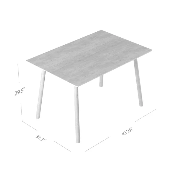 Carson Carrington Devino 5-Piece White and Natural Dining Table with Resin and Wood Square-Back Chairs - Grey