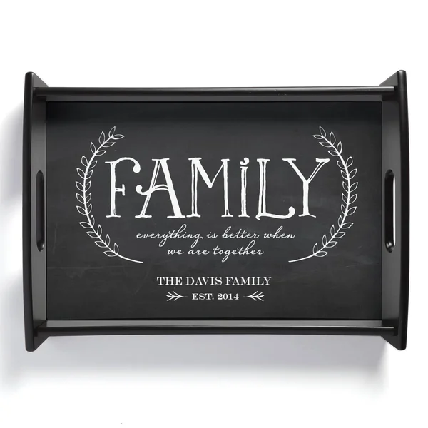 Family Handled Serving Tray in Grey